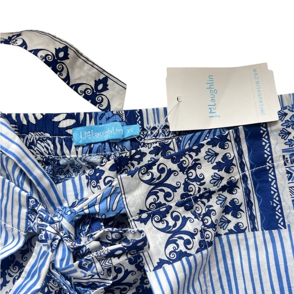 J. McLaughlin Eugene Pant in White Blue Palm Park |  XS NWT - Picture 5 of 8